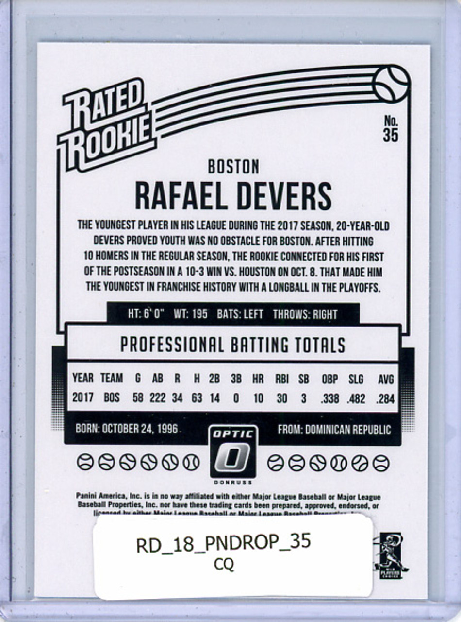 Rafael Devers 2018 Donruss Optic #35 (CQ)