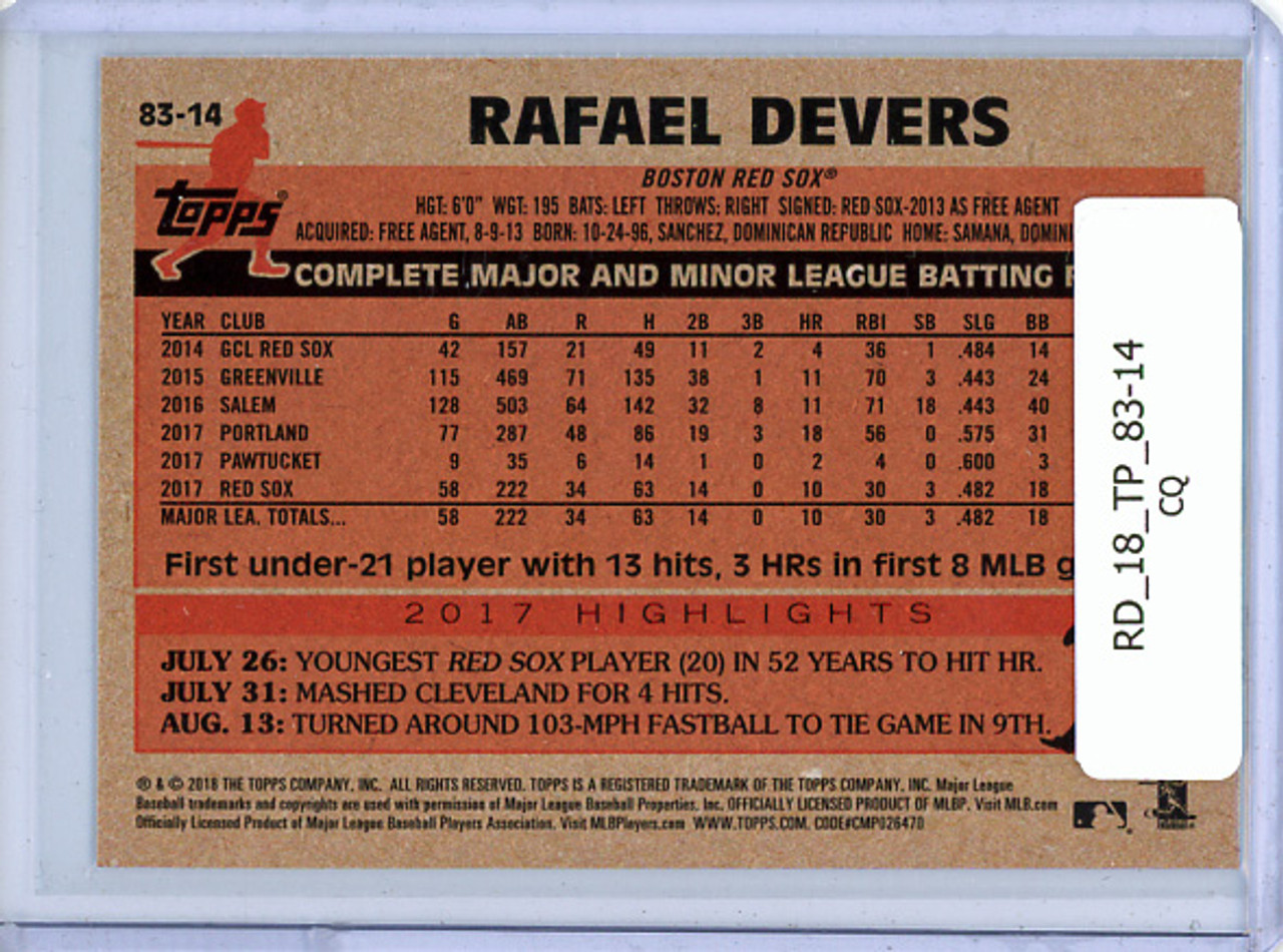 Rafael Devers 2018 Topps, 1983 Topps #83-14 (CQ)