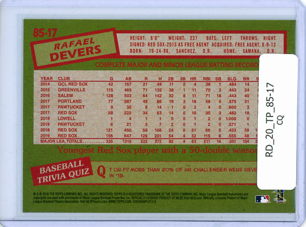 Rafael Devers 2020 Topps, 1985 Topps #85-17 (CQ)