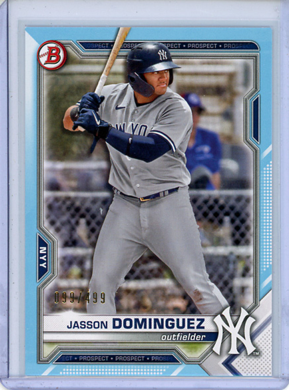 Jasson Dominguez 2021 Bowman Draft #BD-77 Sky Blue (#099/499) (CQ)