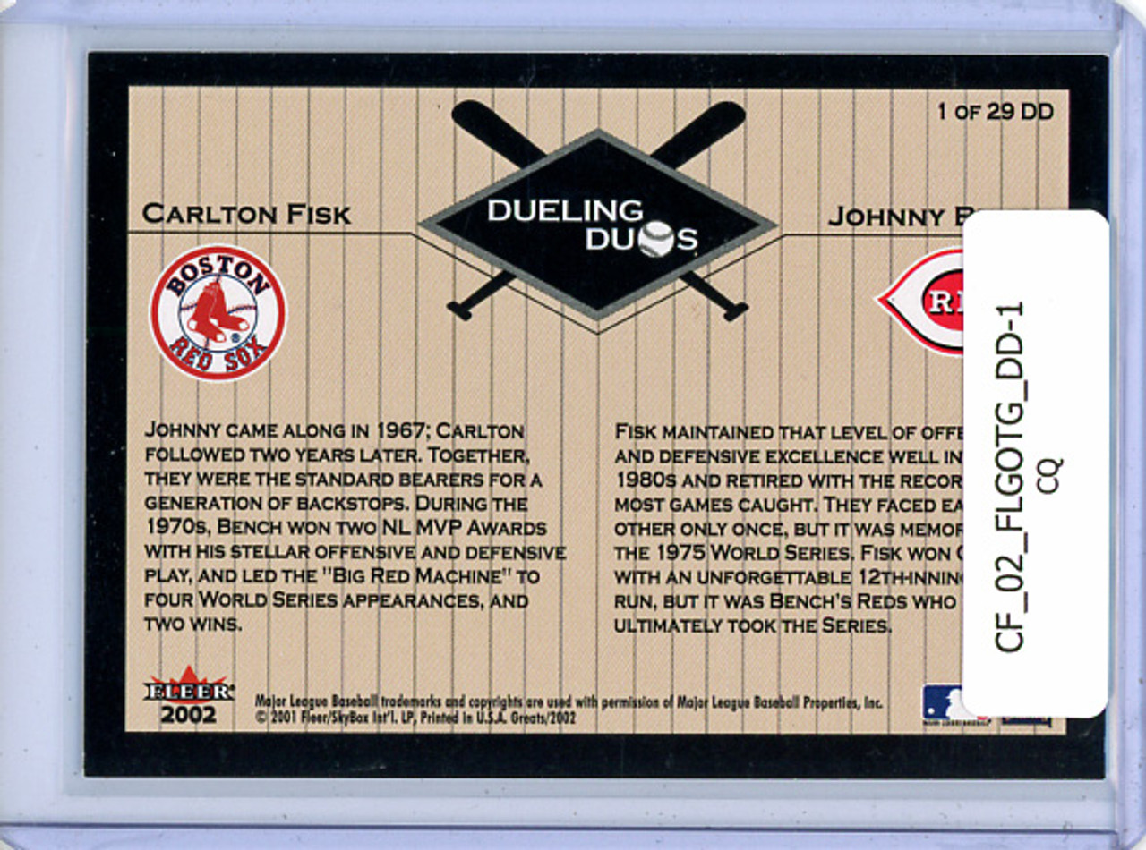 Carlton Fisk, Johnny Bench 2002 Fleer Greats of the Game, Dueling Duos #DD-1 (CQ)
