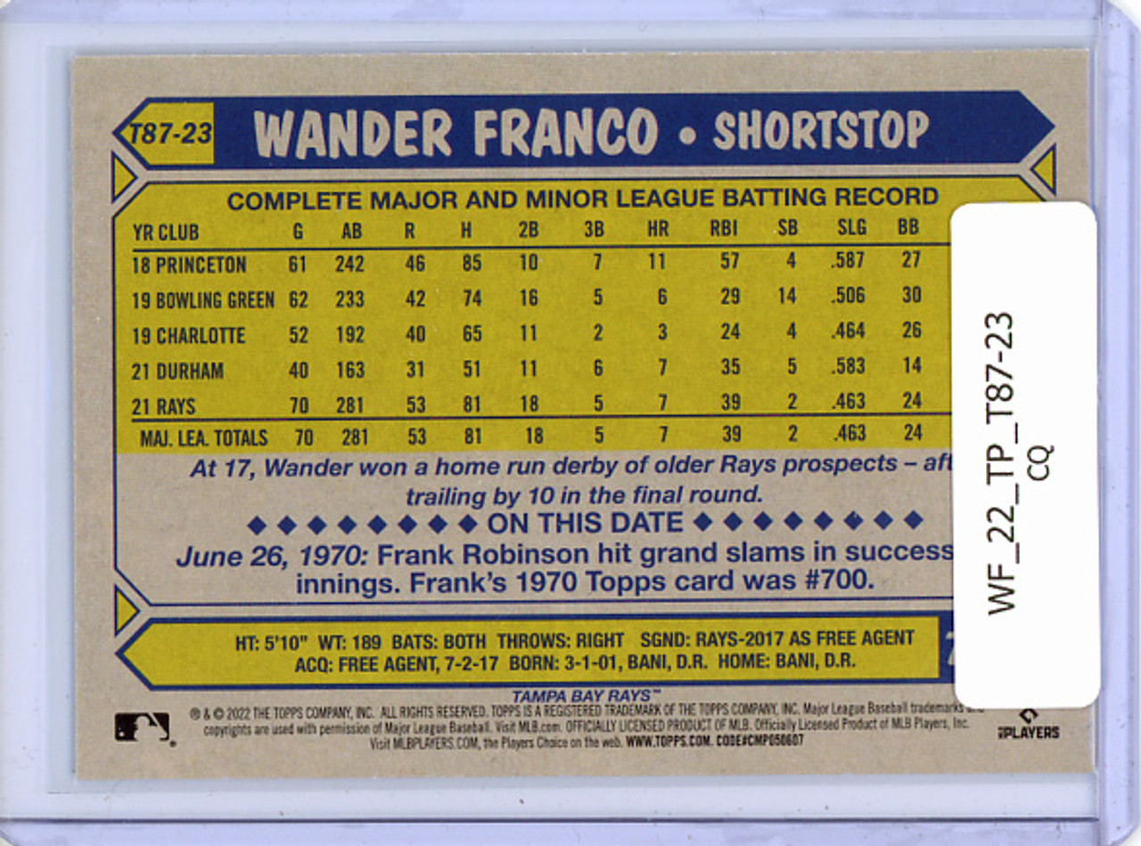 Wander Franco 2022 Topps, 1987 Topps #T87-23 (CQ)