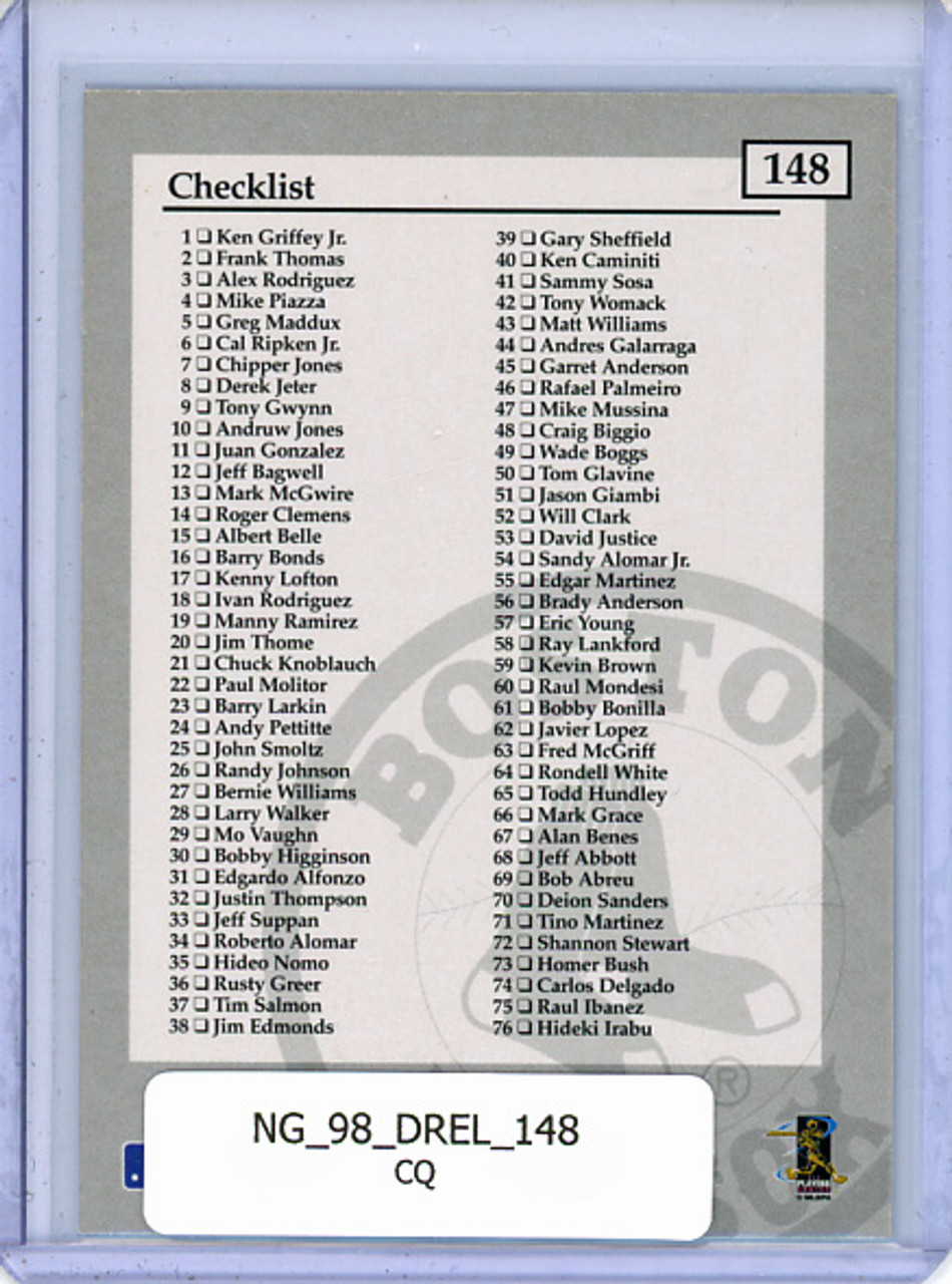 Nomar Garciaparra 1998 Donruss Elite #148 Checklist (CQ)