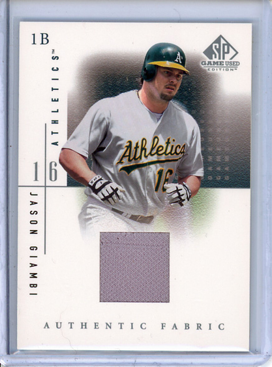 Jason Giambi 2001 SP Game Used, Authentic Fabric #JG (1) (CQ)