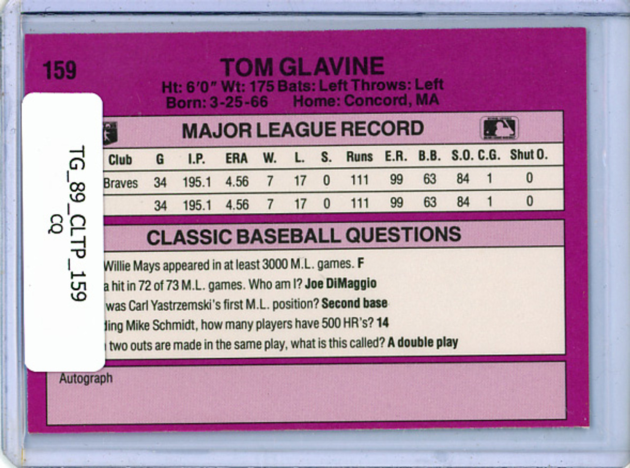 Tom Glavine 1989 Classic Travel Purple #159 (CQ)