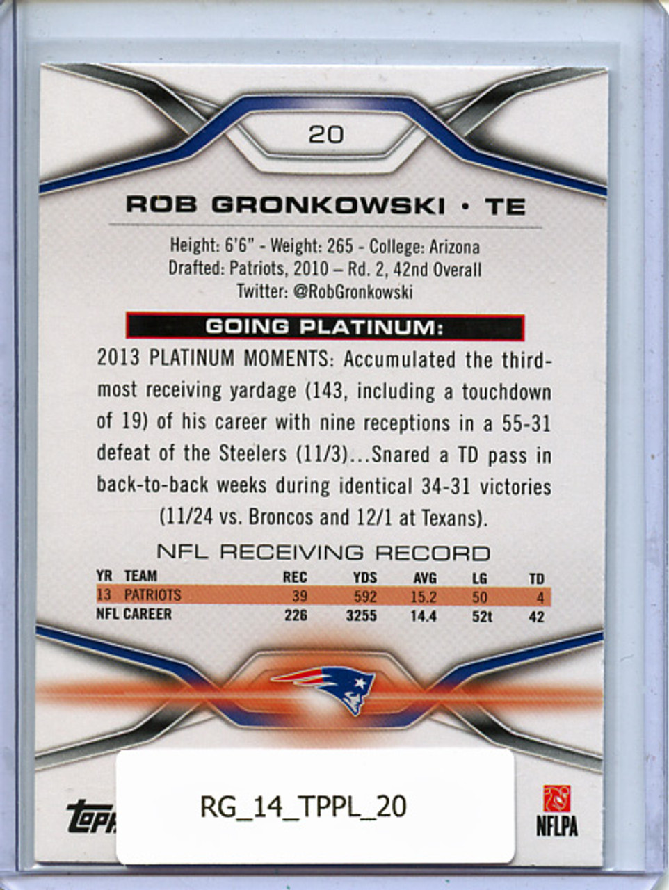 Rob Gronkowski 2014 Platinum #20