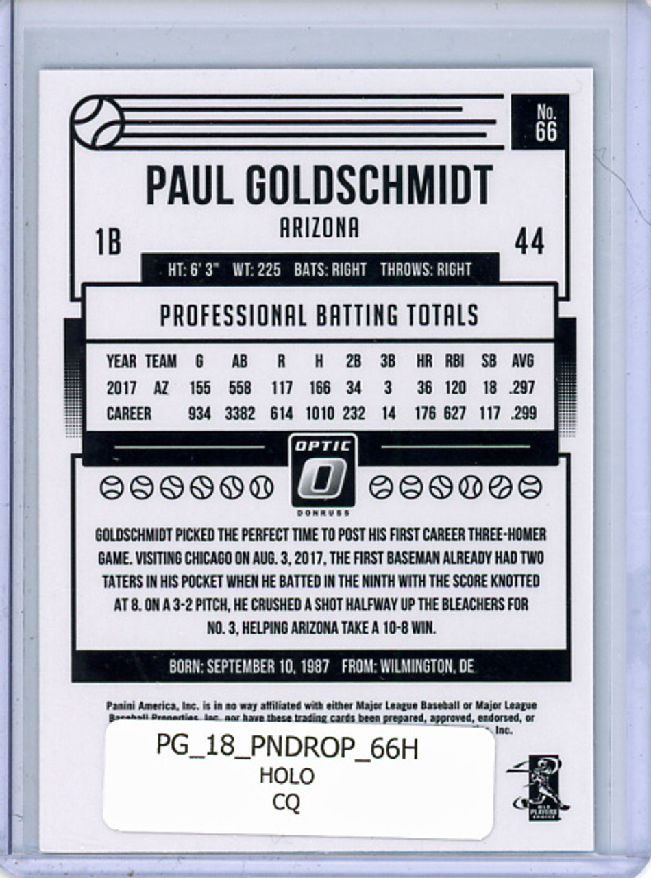 Paul Goldschmidt 2018 Donruss Optic #66 Holo (CQ)