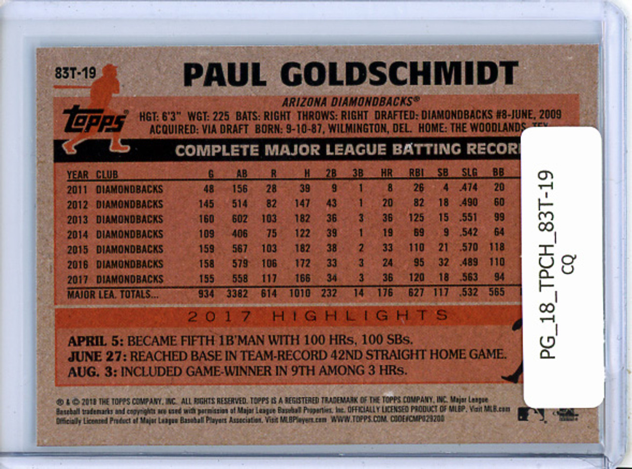 Paul Goldschmidt 2018 Topps Chrome, 1983 Topps #83T-19 (CQ)