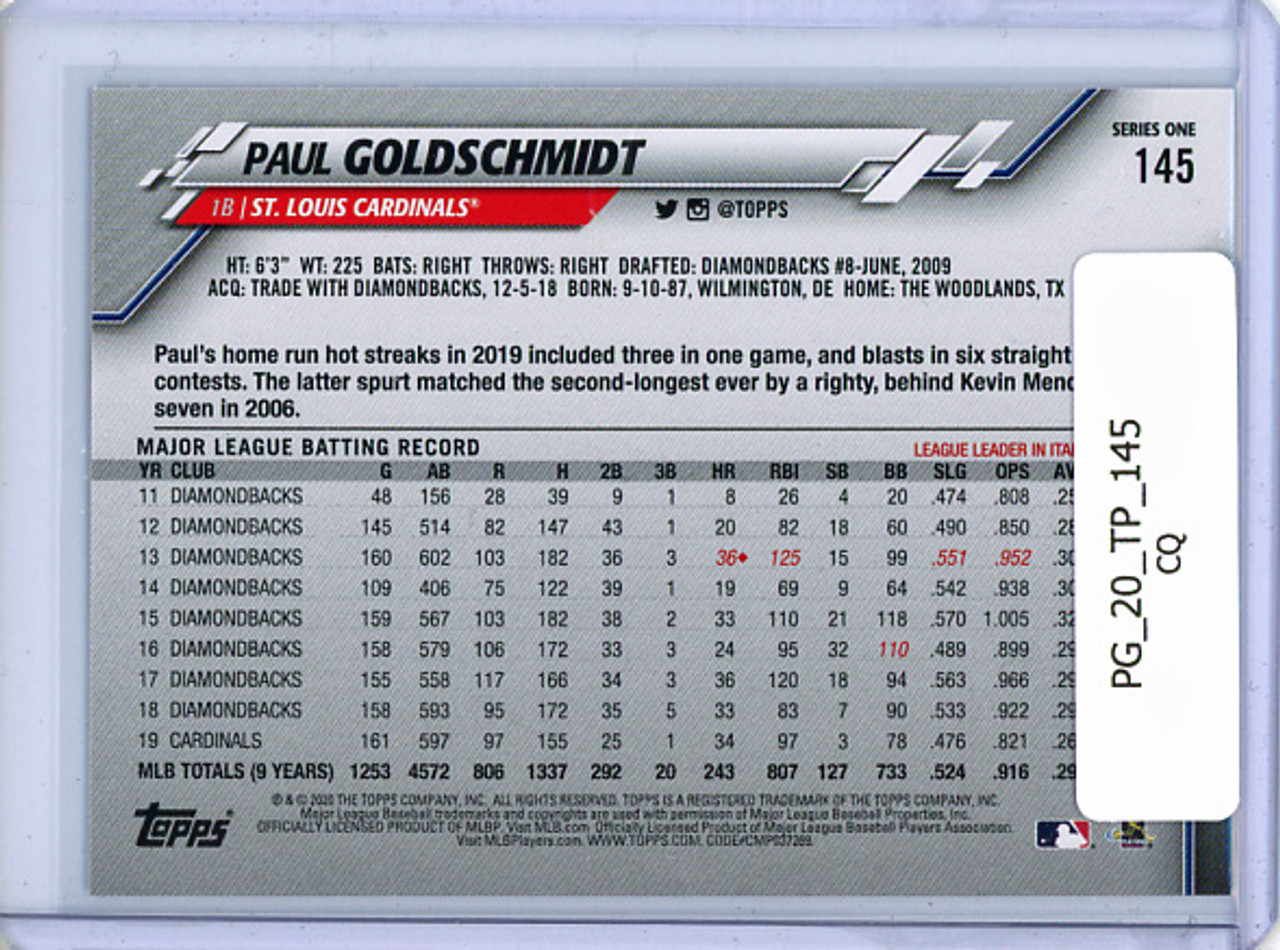 Paul Goldschmidt 2020 Topps #145 (CQ)