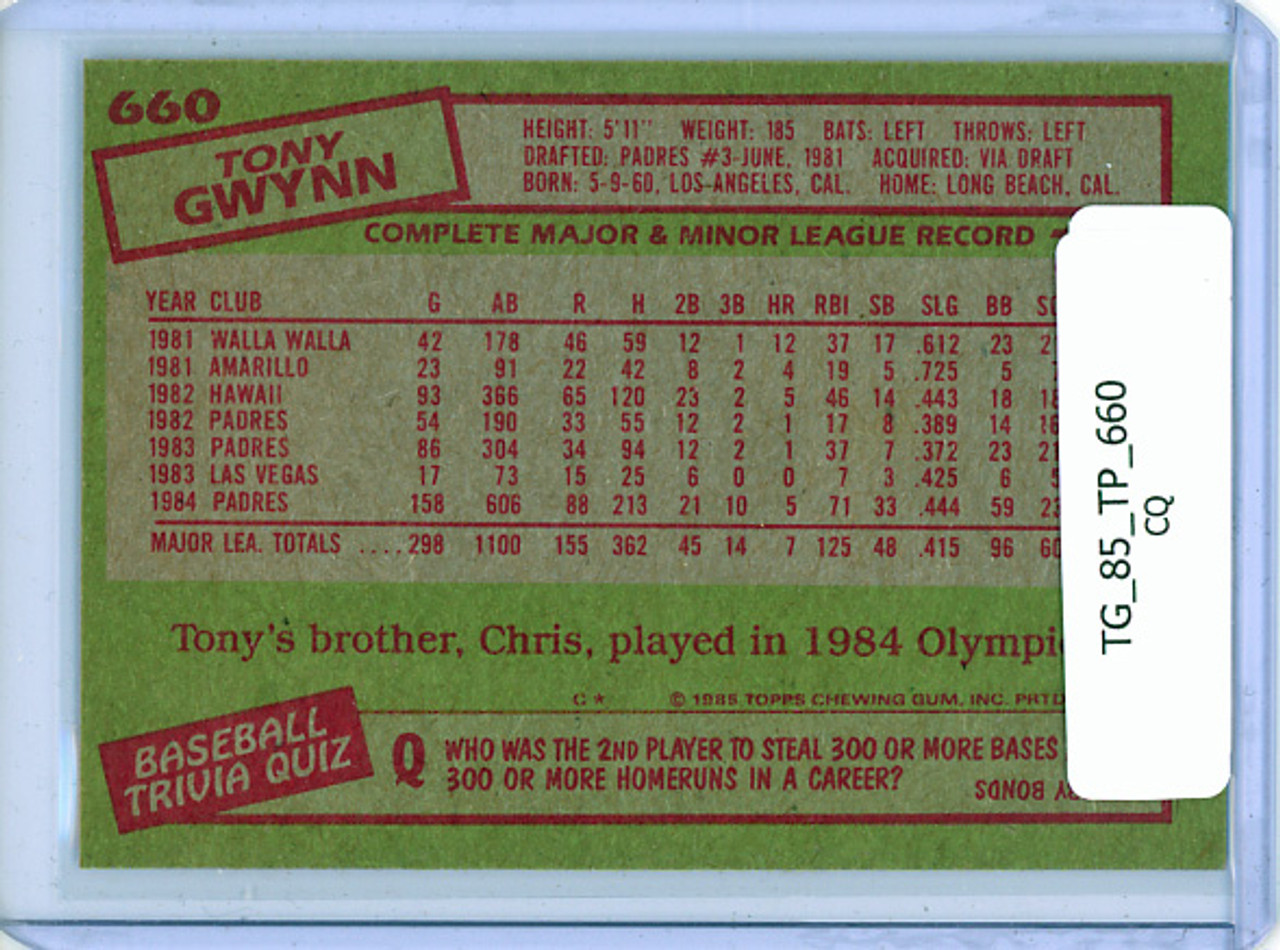 Tony Gwynn 1985 Topps #660 (CQ)