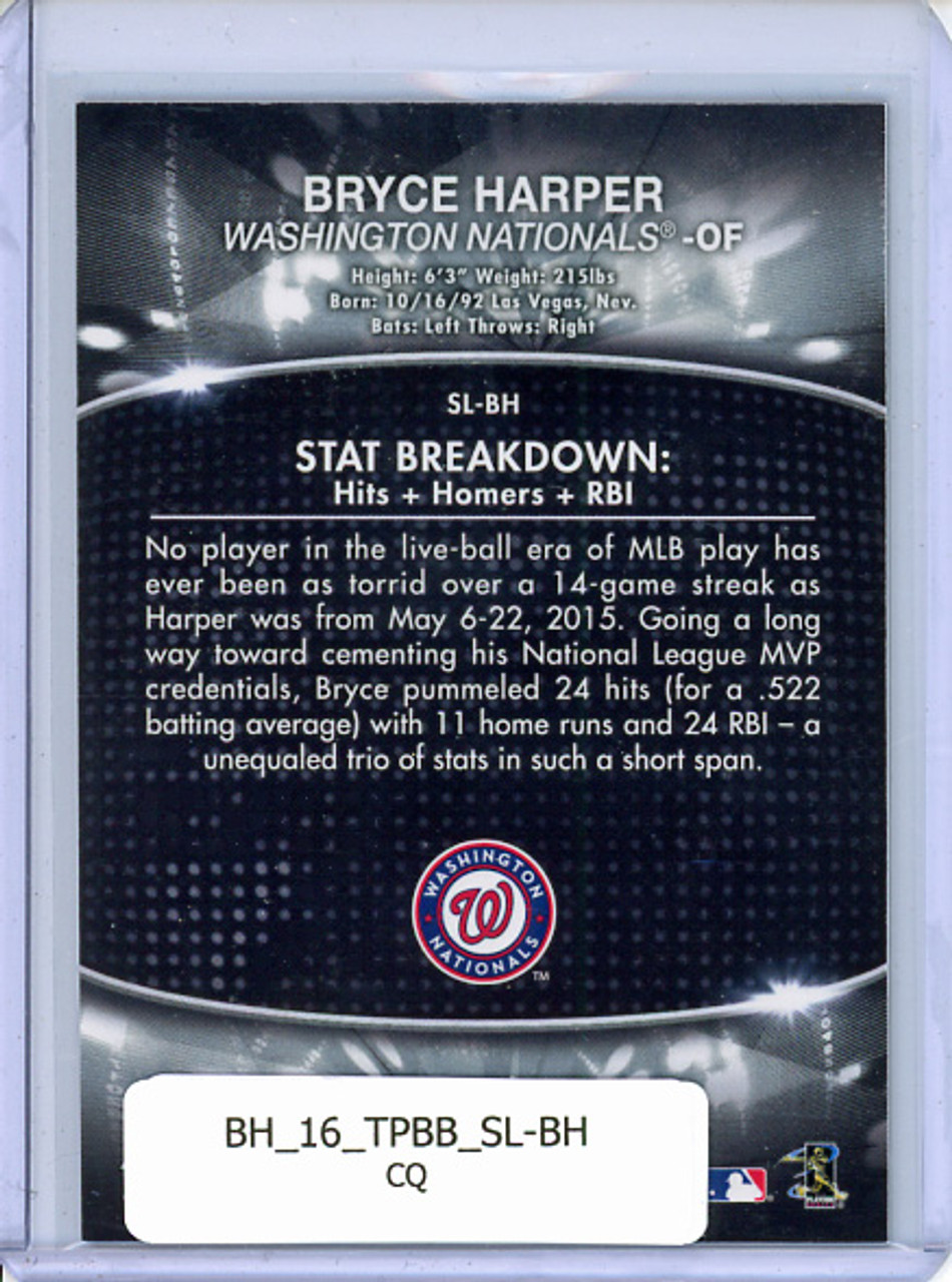 Bryce Harper 2016 Bowman's Best, Stat Lines #SL-BH (CQ)