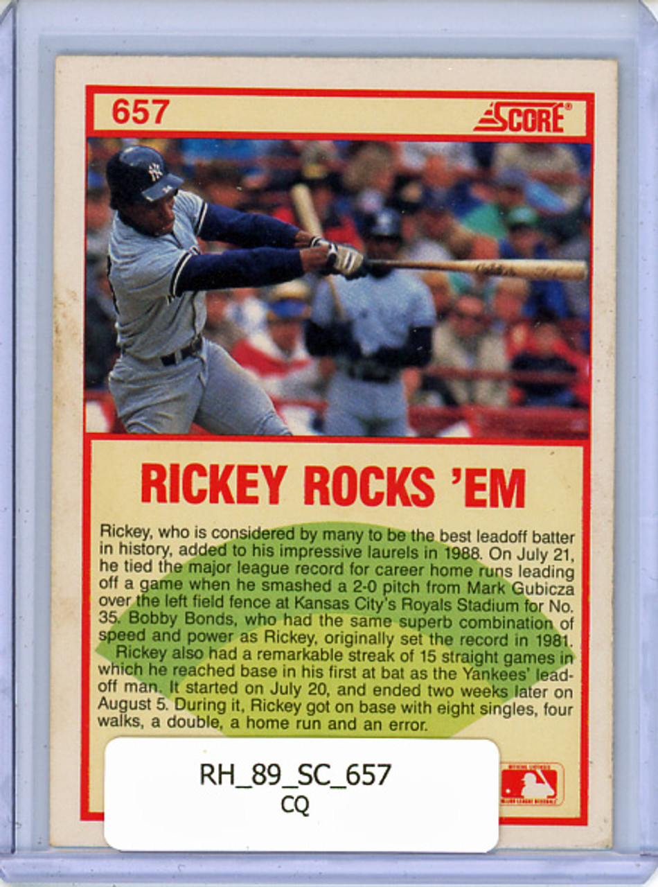 Rickey Henderson 1989 Score #657 Highlight (CQ)