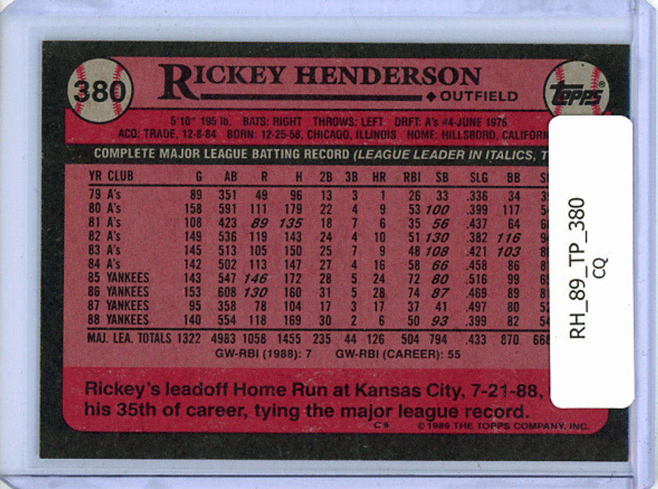 Rickey Henderson 1989 Topps #380 (CQ)