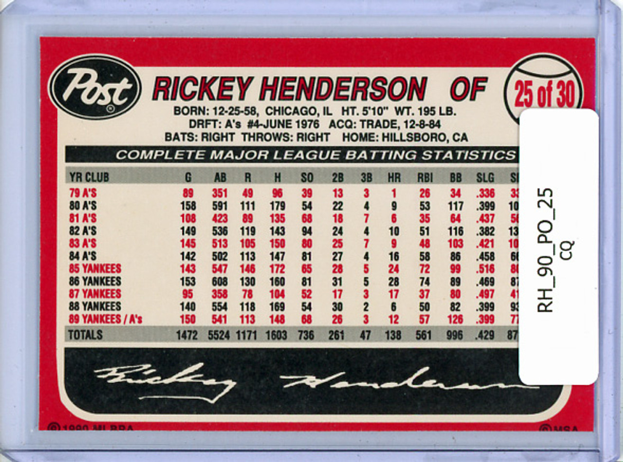 Rickey Henderson 1990 Post #25 (CQ)