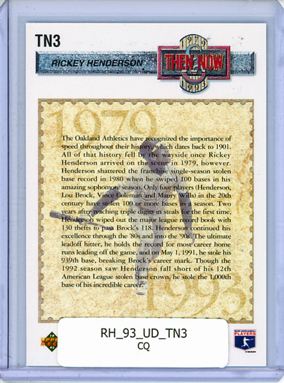 Rickey Henderson 1993 Upper Deck, Then & Now #TN3 (CQ)
