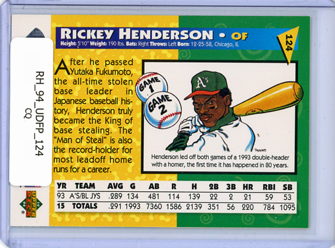 Rickey Henderson 1994 Upper Deck Fun Pack #124 (CQ)