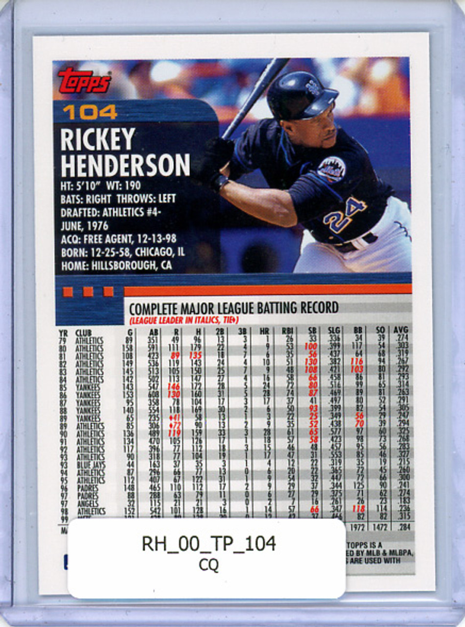 Rickey Henderson 2000 Topps #104 (CQ)