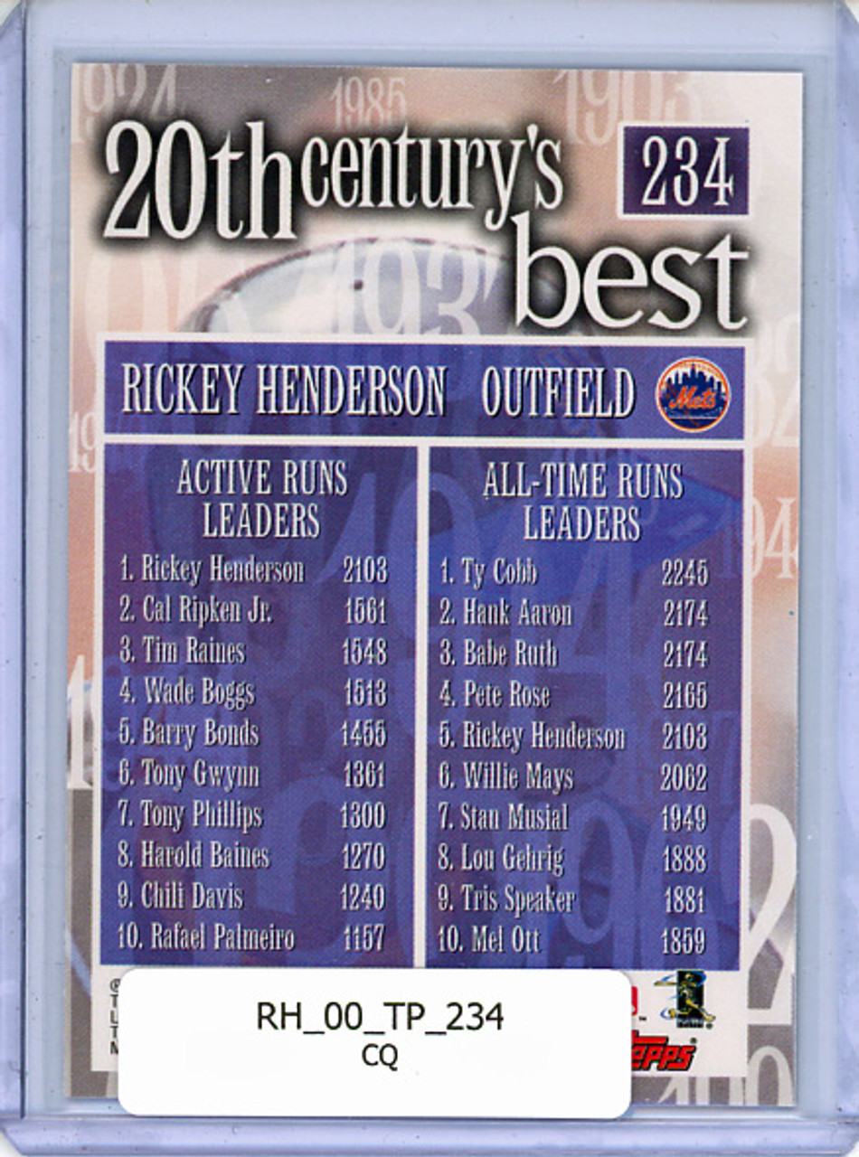 Rickey Henderson 2000 Topps #234 20th Century's Best - Runs (CQ)