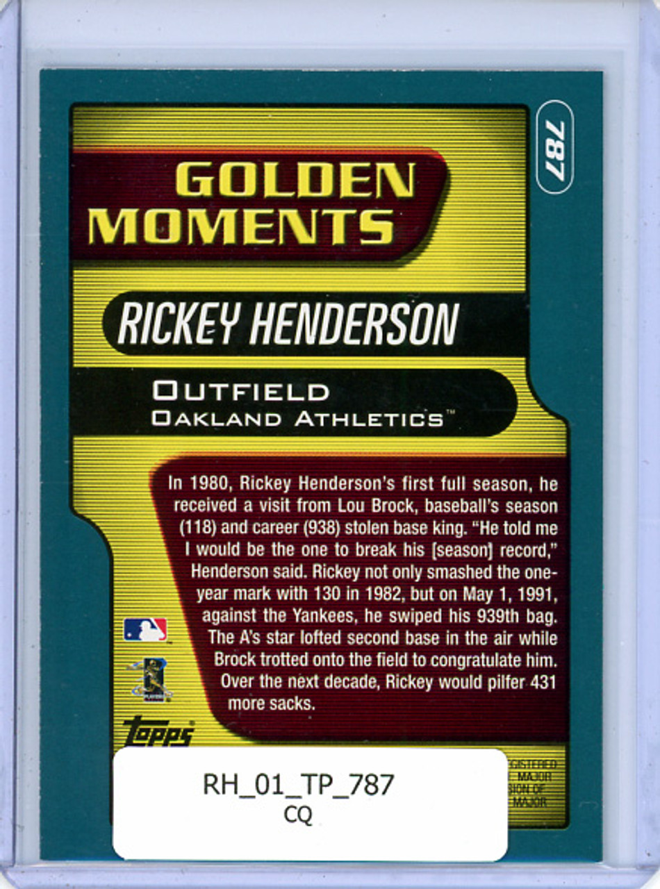 Rickey Henderson 2001 Topps #787 Golden Moments (CQ)