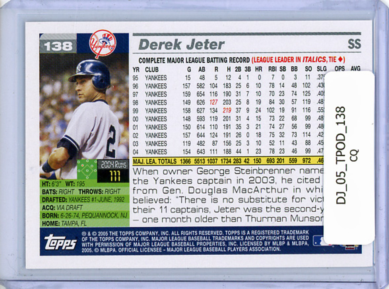 Derek Jeter 2005 Opening Day #138 (CQ)