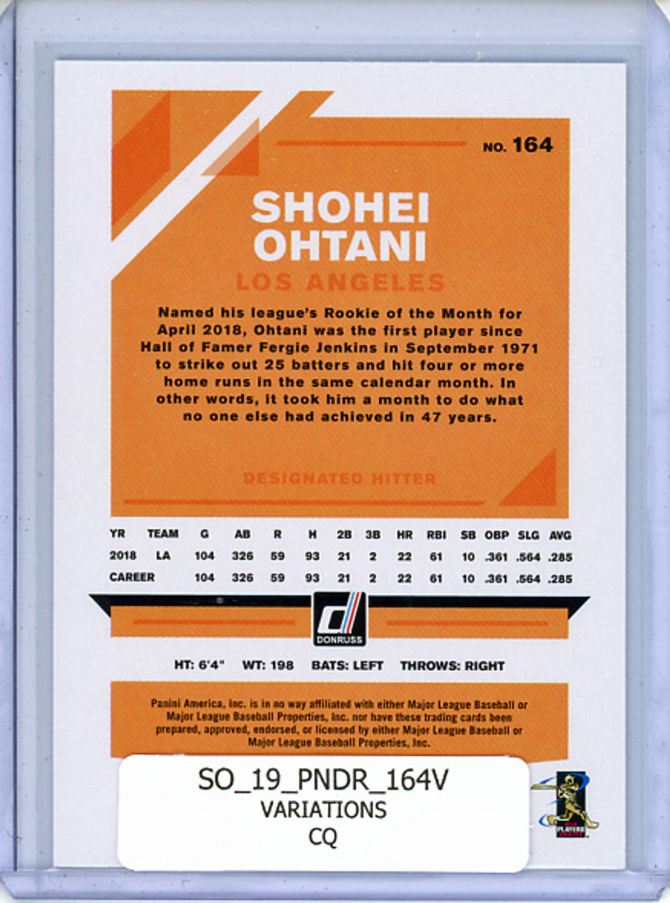 Shohei Ohtani 2019 Donruss #164 Variations (CQ)