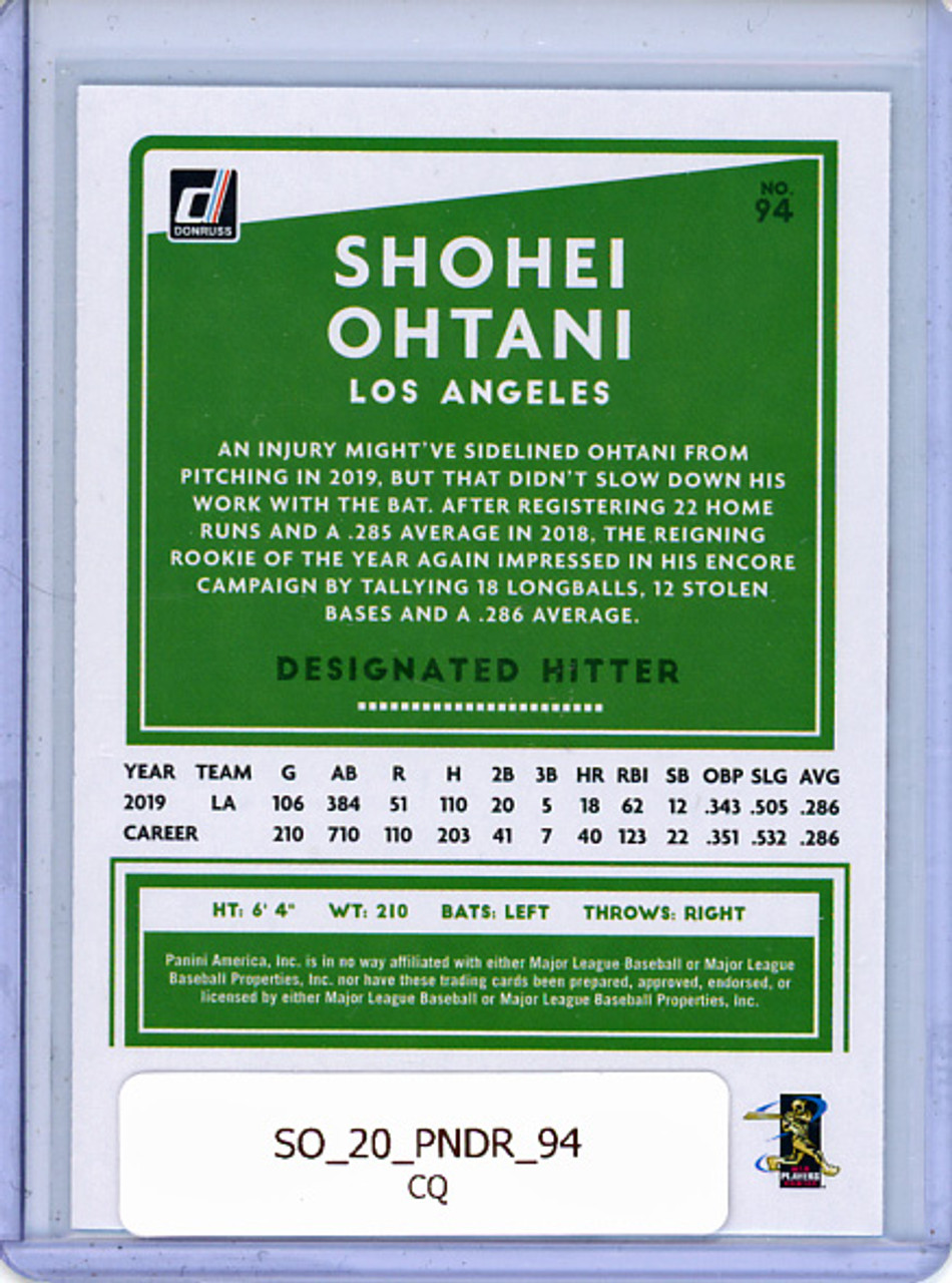 Shohei Ohtani 2020 Donruss #94 (CQ)