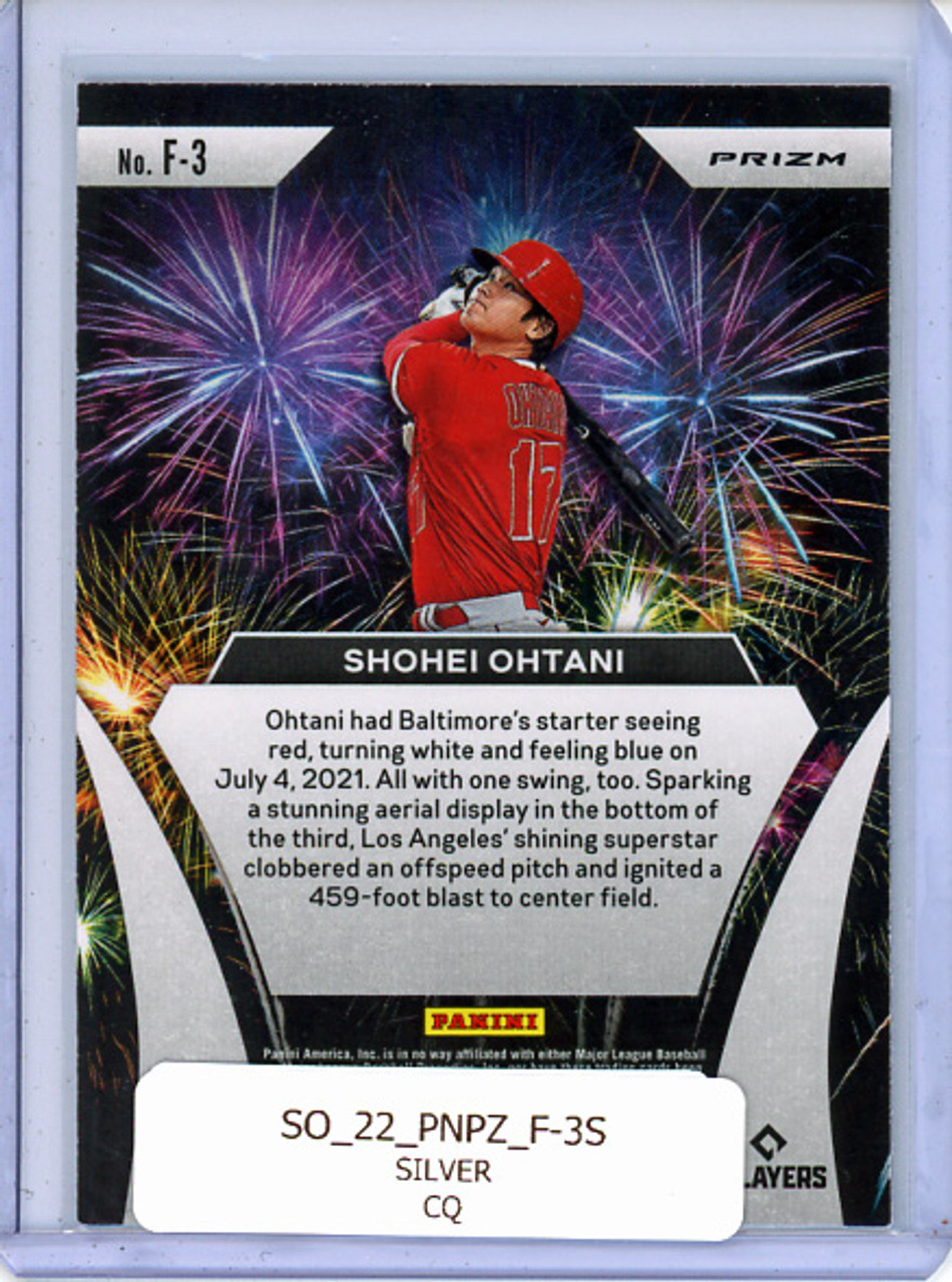 Shohei Ohtani 2022 Prizm, Fireworks #F-3 Silver (CQ)