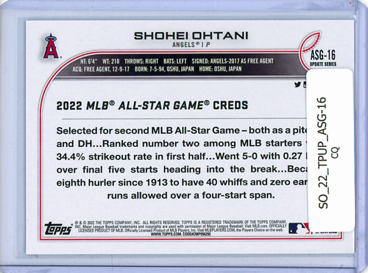 Shohei Ohtani 2022 Topps Update, All Star Game #ASG-16 (CQ)