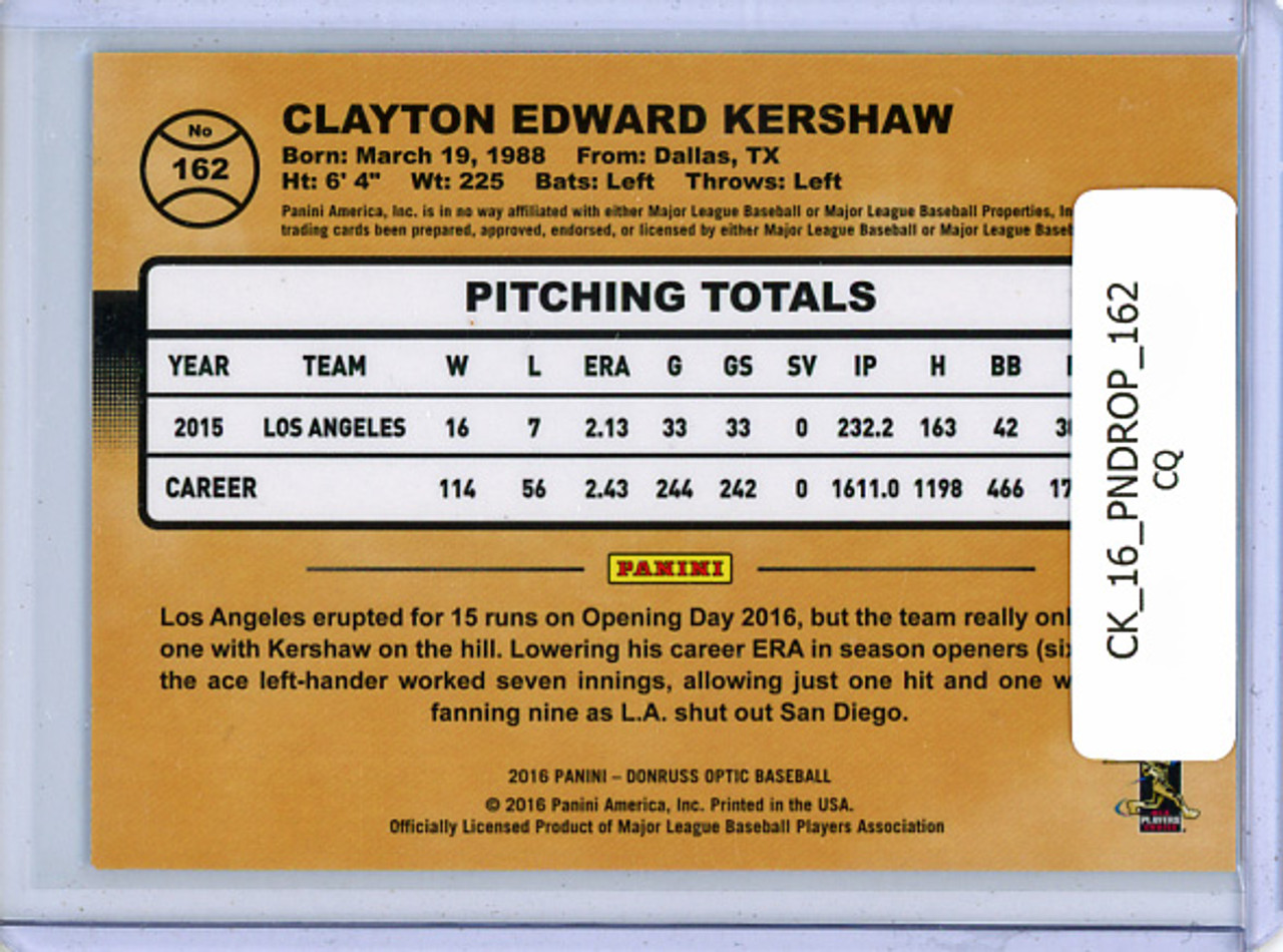 Clayton Kershaw 2016 Donruss Optic #162 (CQ)