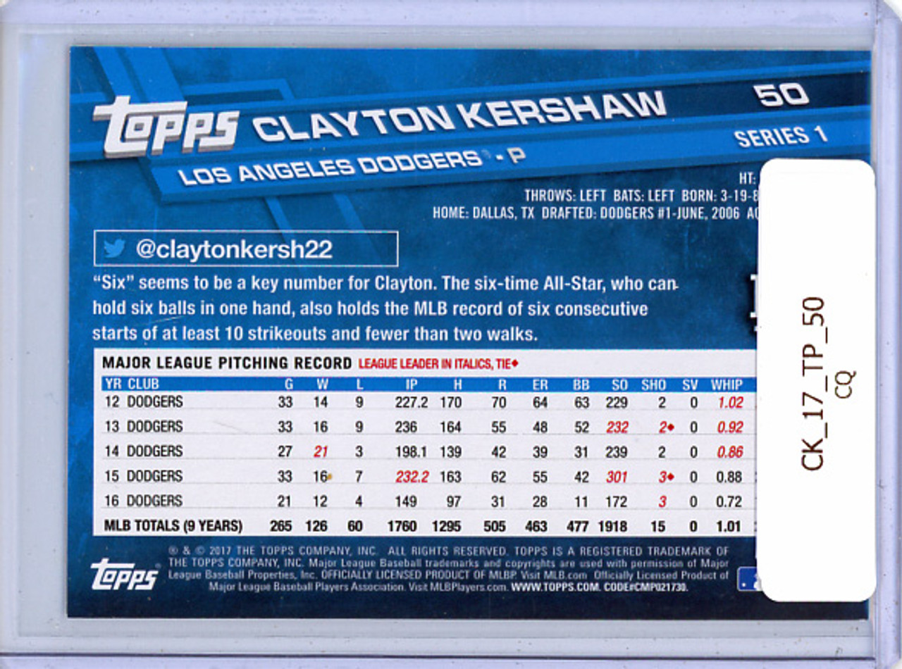 Clayton Kershaw 2017 Topps #50 (CQ)