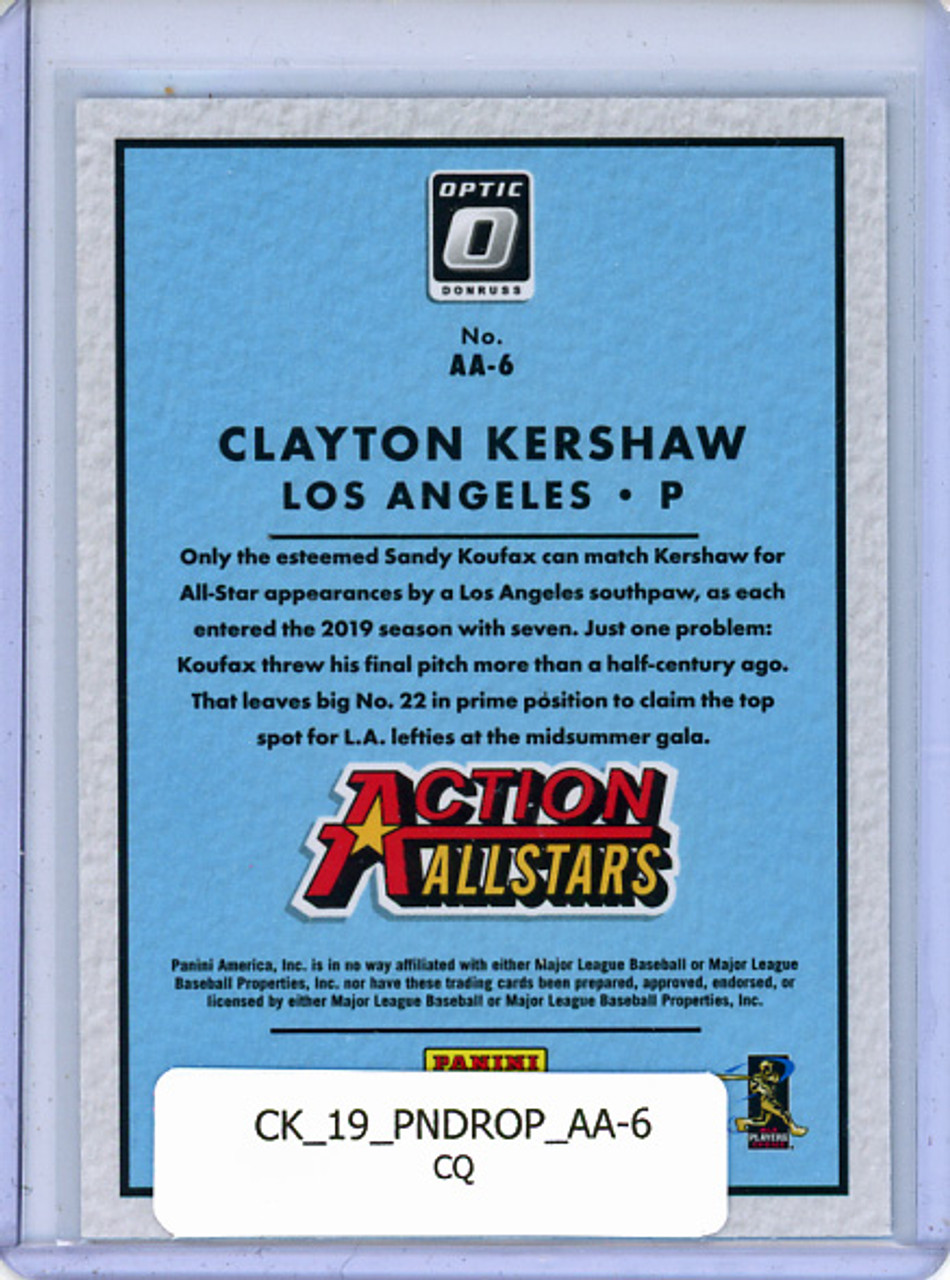 Clayton Kershaw 2019 Donruss Optic, Action All-Stars #AA-6 (CQ)