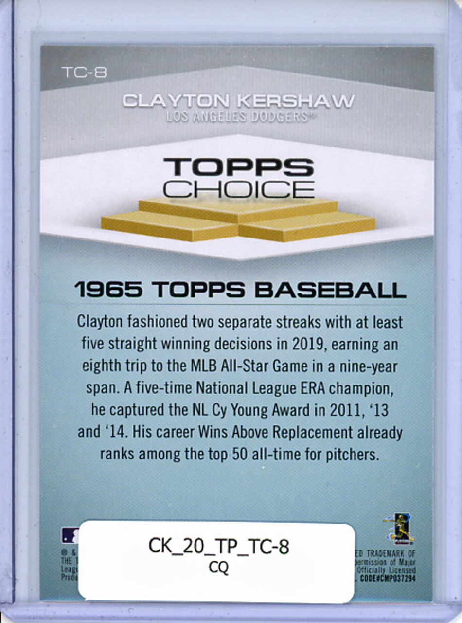 Clayton Kershaw 2020 Topps, Topps Choice #TC-8 (CQ)