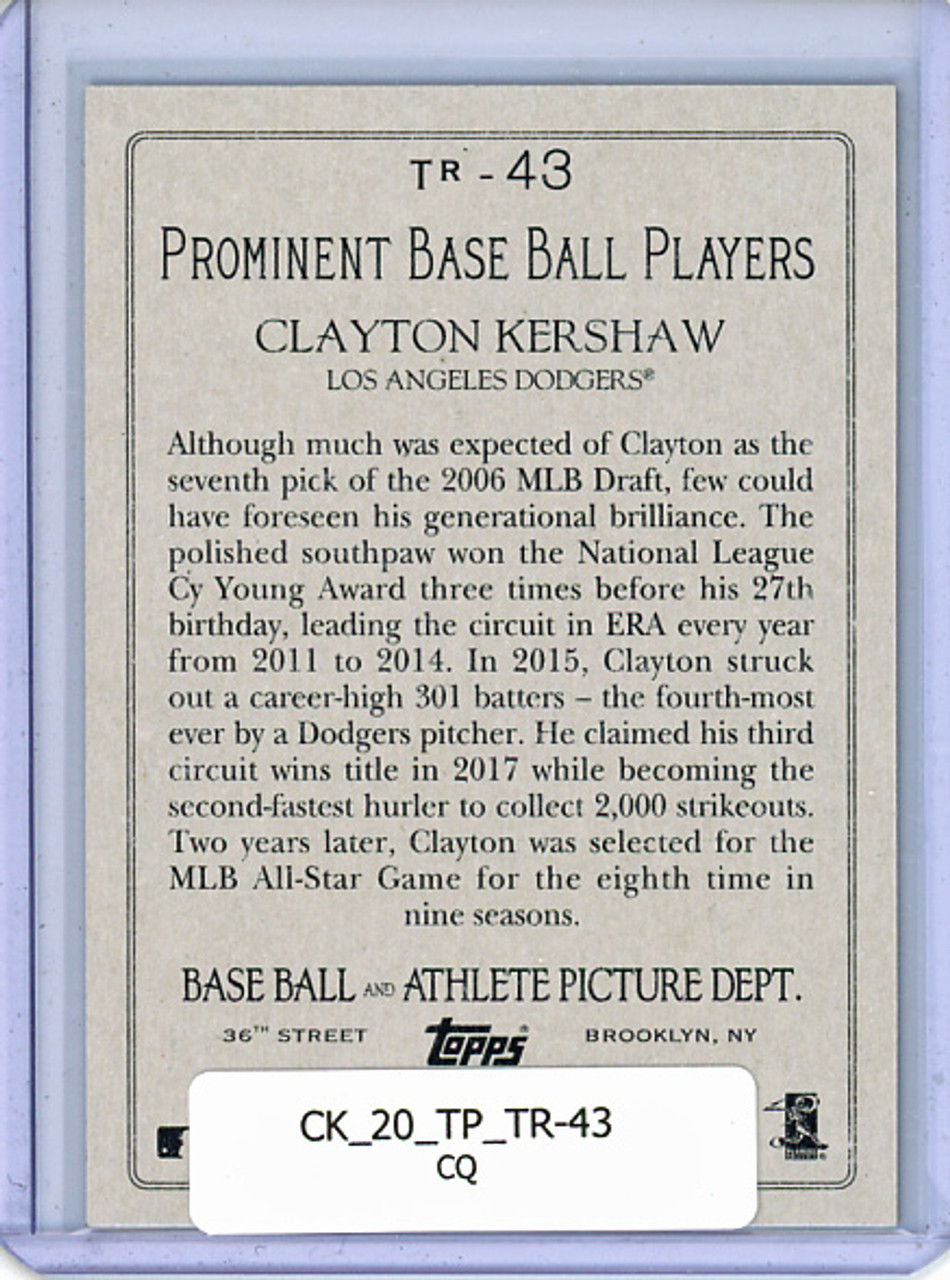 Clayton Kershaw 2020 Topps, Turkey Red #TR-43 (CQ)