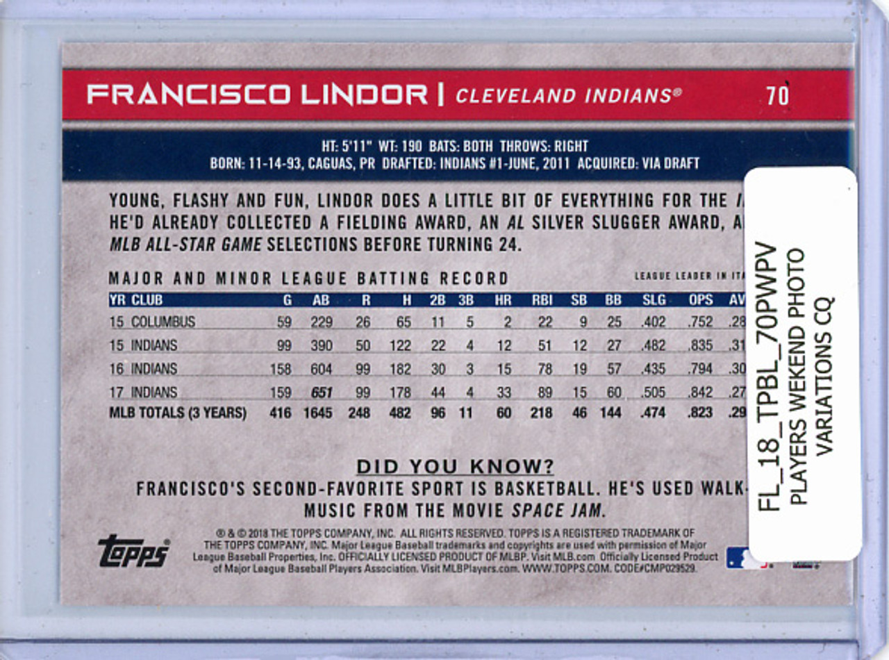 Francisco Lindor 2018 Big League #70 Players Weekend Photo Variations (CQ)