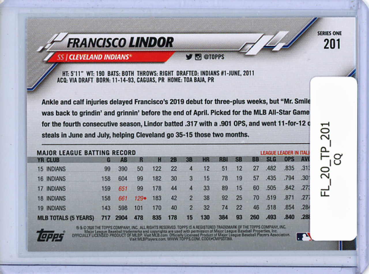 Francisco Lindor 2020 Topps #201 (CQ)