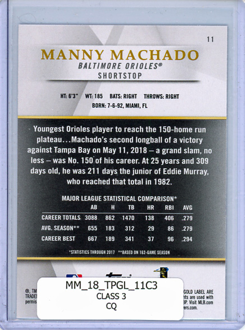Manny Machado 2018 Gold Label #11 Class 3 (CQ)