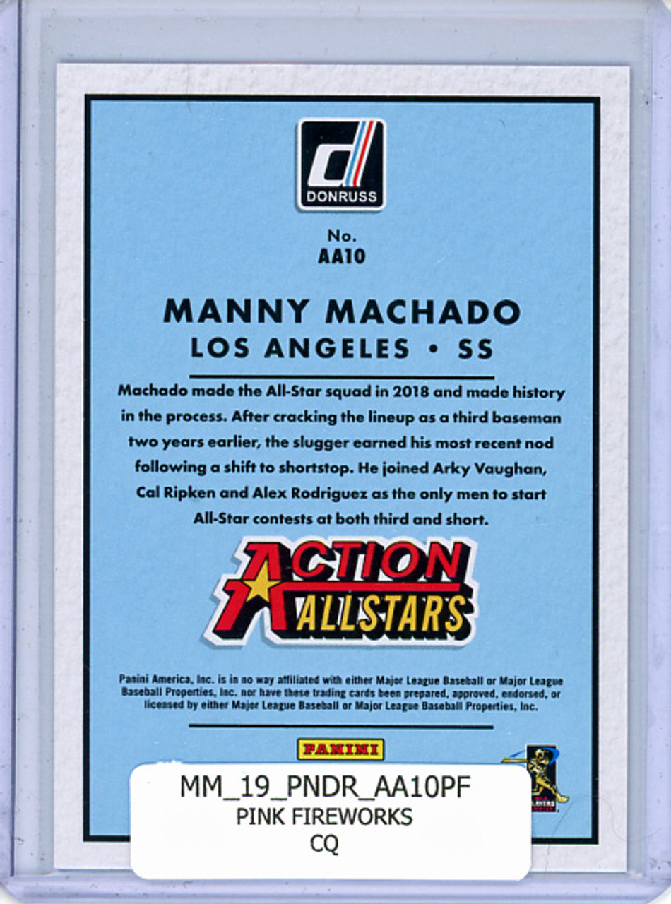 Manny Machado 2019 Donruss, Action All-Stars #AA10 Pink Fireworks (CQ)