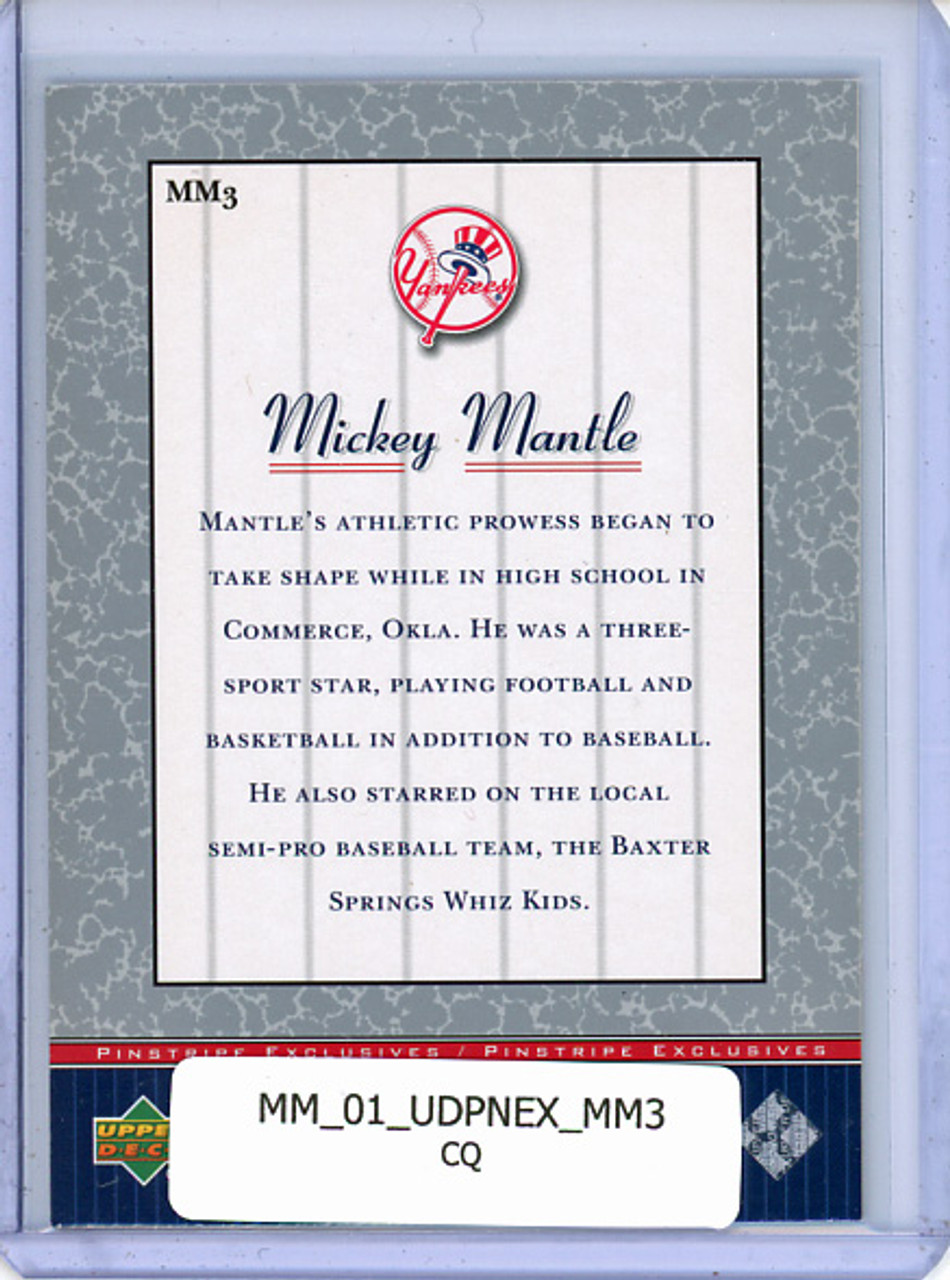 Mickey Mantle 2001 Upper Deck Pinstripe Exclusives, Mantle #MM3 (CQ)