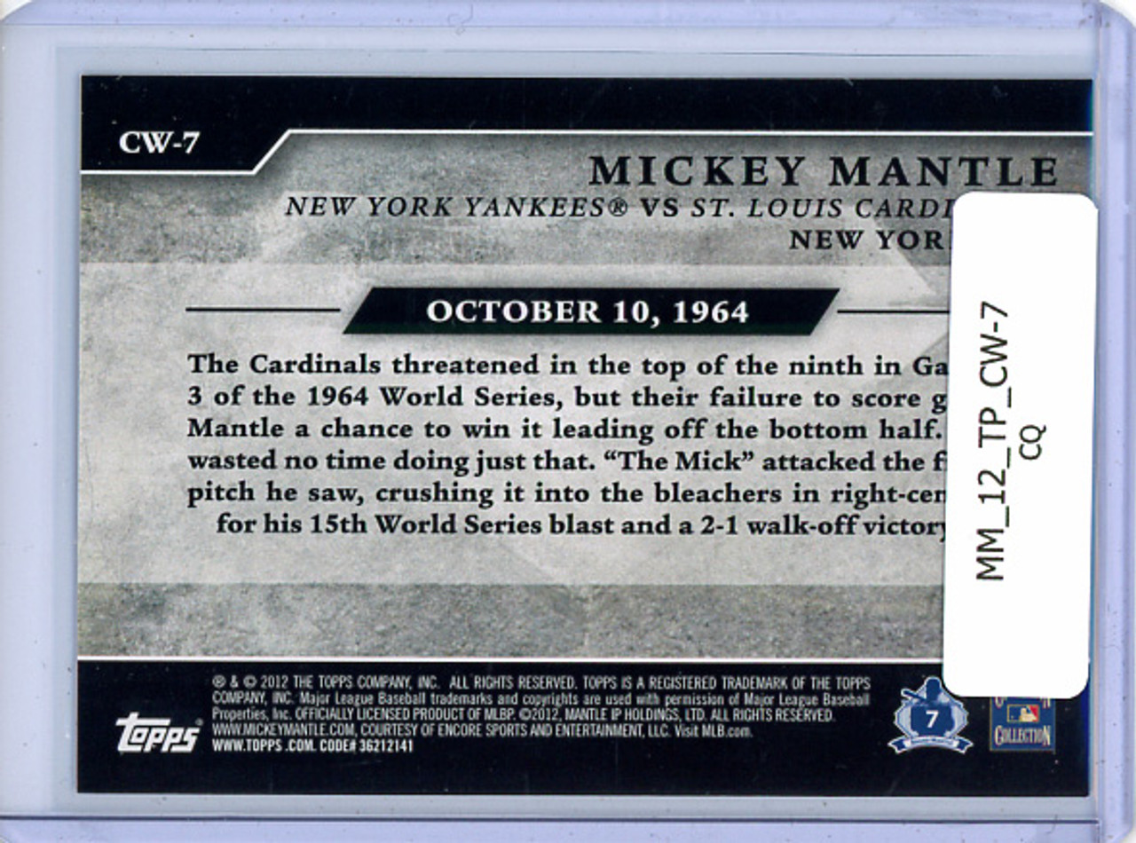 Mickey Mantle 2012 Topps, Classic Walk-Offs #CW-7 (CQ)