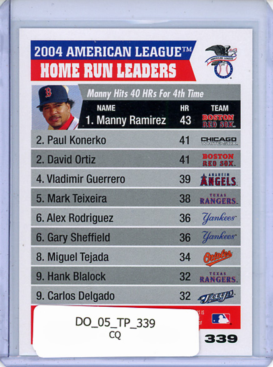 Manny Ramirez, Paul Konerko, David Ortiz 2005 Topps #339 AL HR Leaders (CQ)