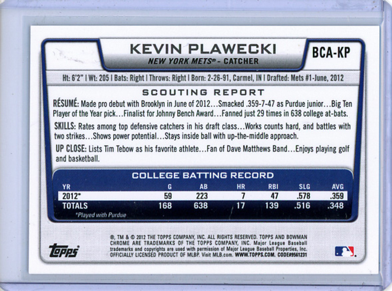 Kevin Plawecki 2012 Bowman Chrome Draft, Draft Pick Autographs #BCA-KP (1) (CQ)