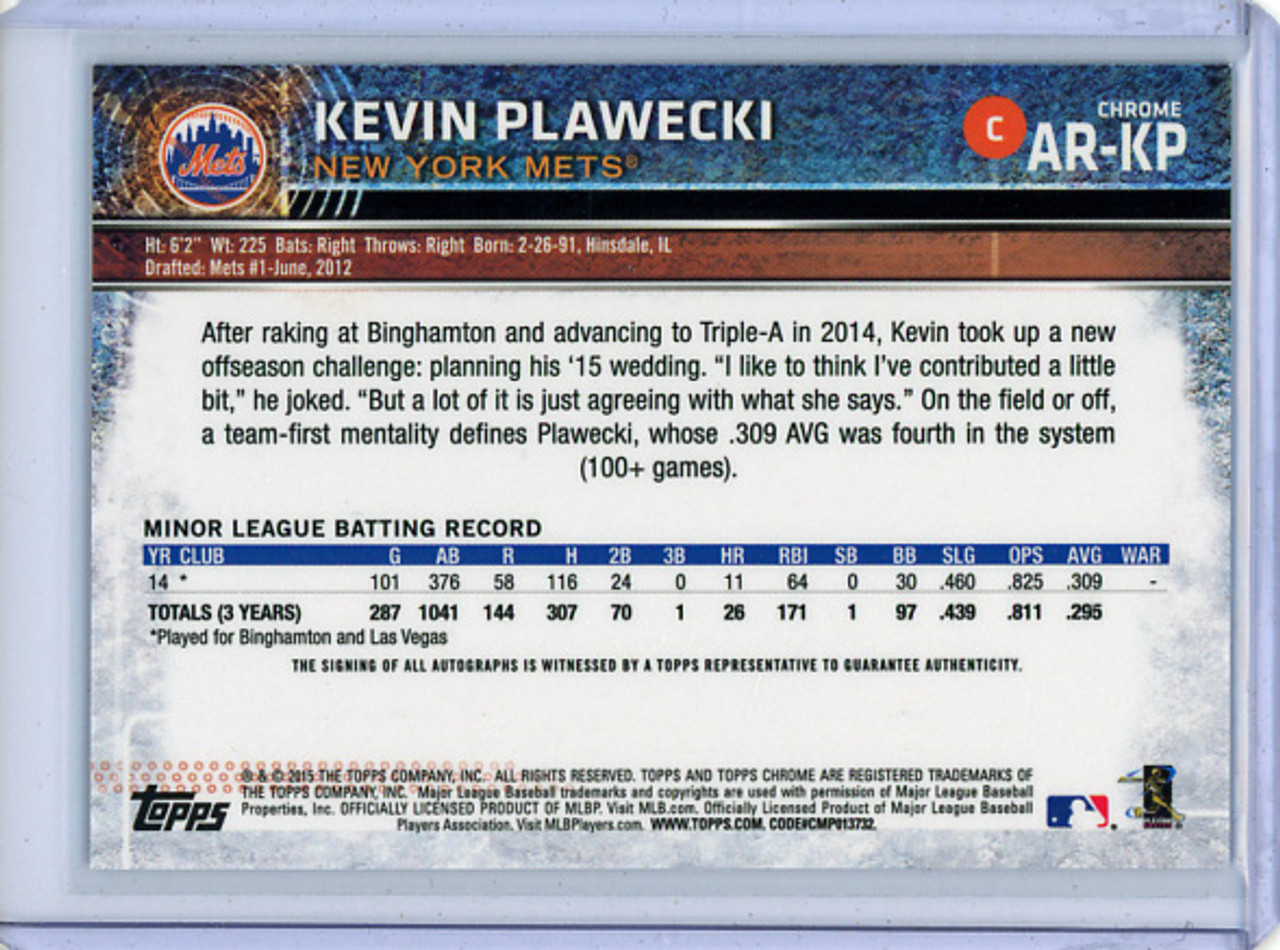 Kevin Plawecki 2015 Topps Chrome, Rookie Autographs #AR-KP (2) (CQ)