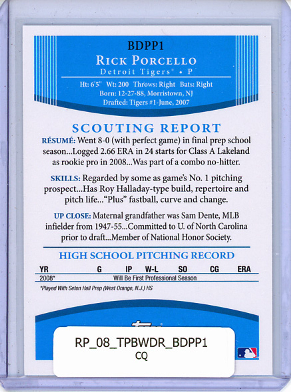 Rick Porcello 2008 Bowman Draft Prospects #BDPP1 (CQ)