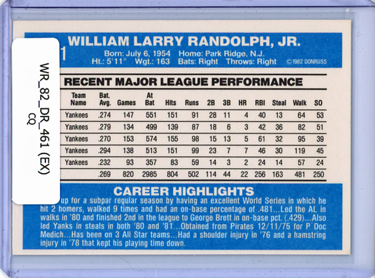 Willie Randolph 1982 Donruss #461 (1) (CQ)