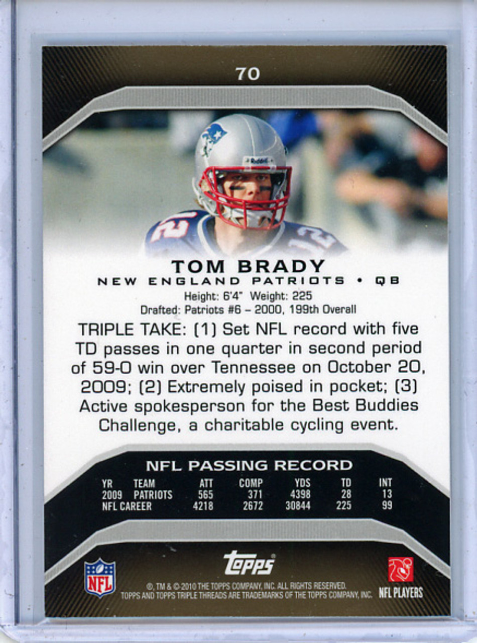Tom Brady 2010 Triple Threads #70 Sepia (#206/499) (CQ)