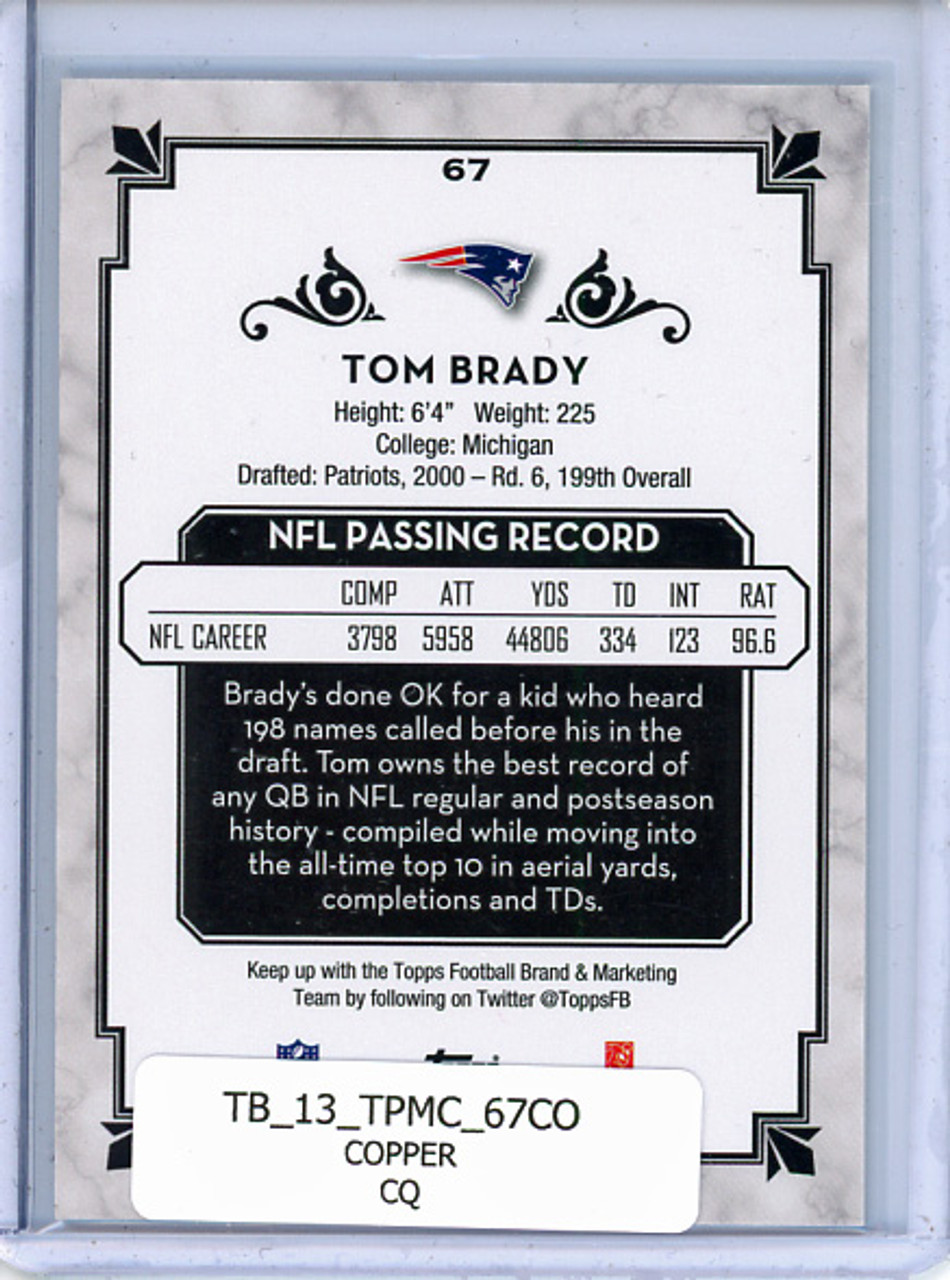 Tom Brady 2013 Museum Collection #67 Copper (CQ)