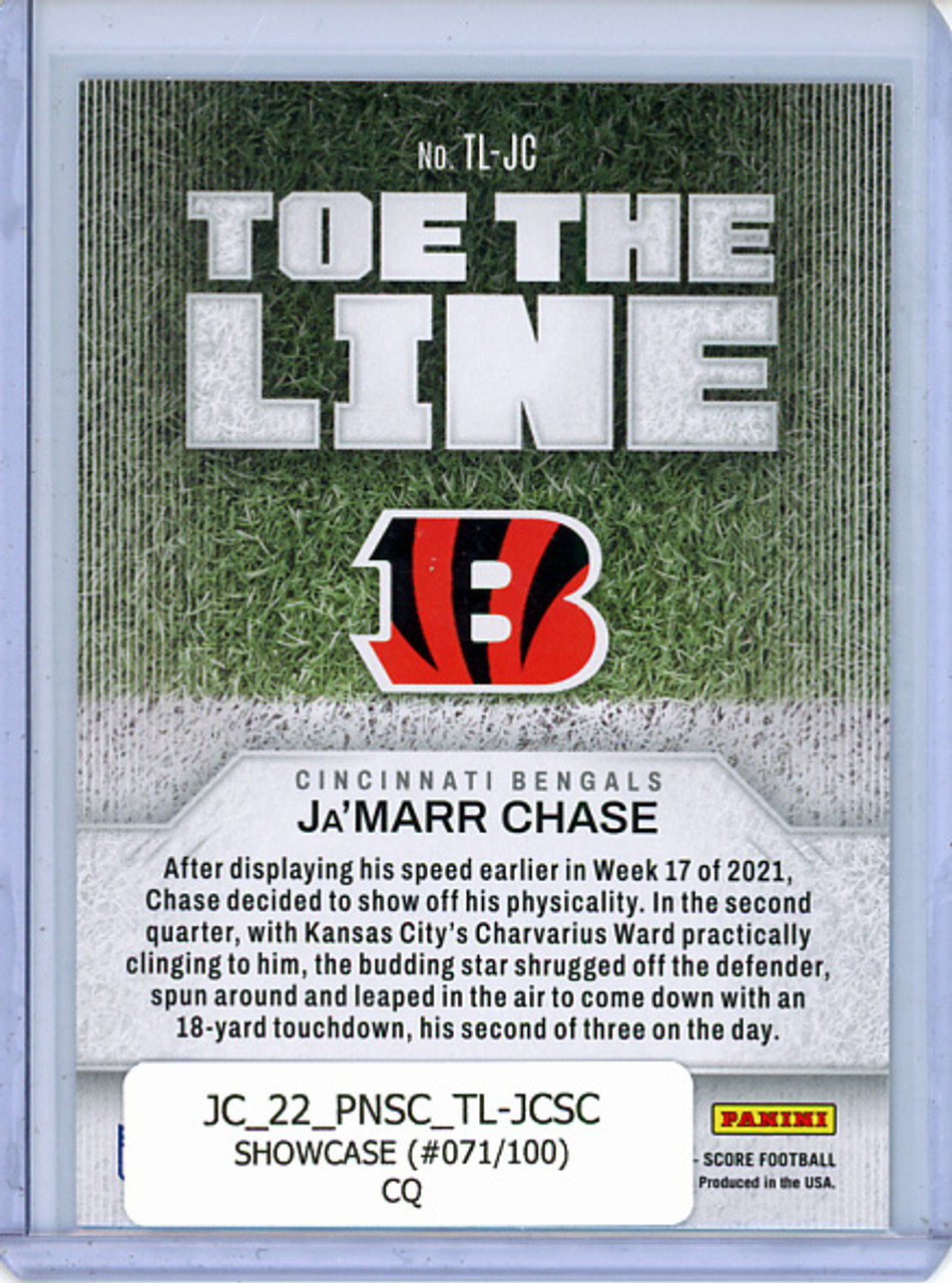Ja'Marr Chase 2022 Score, Toe the Line #TL-JC Showcase (#071/100) (CQ)