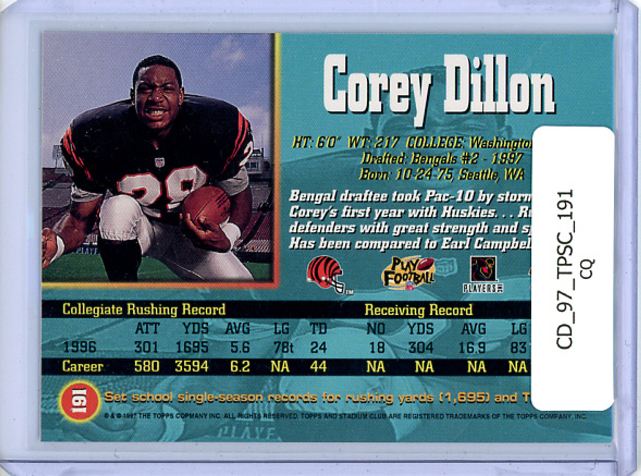 Corey Dillon 1997 Stadium Club #191 (CQ)