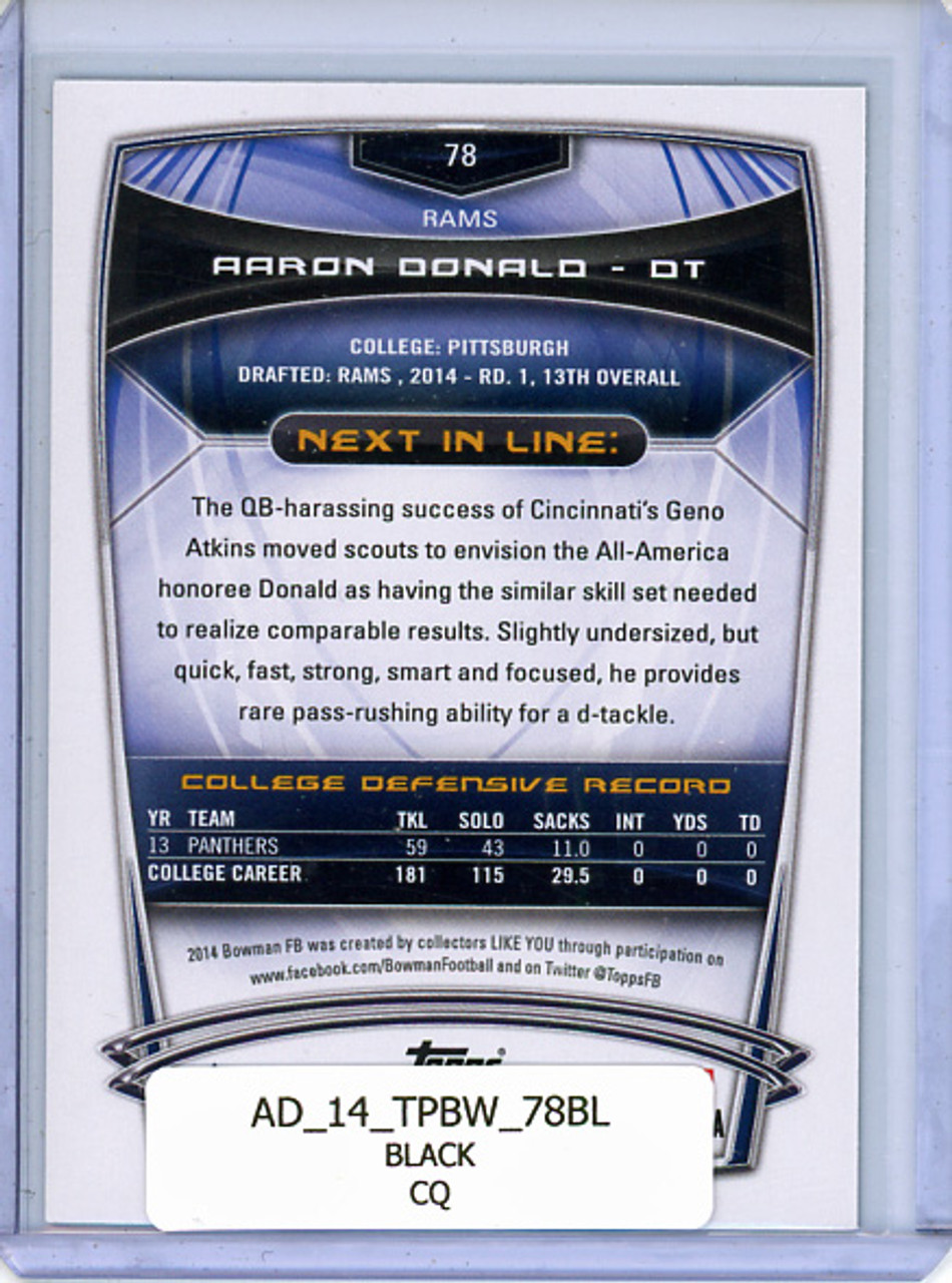 Aaron Donald 2014 Bowman #78 Black (CQ)