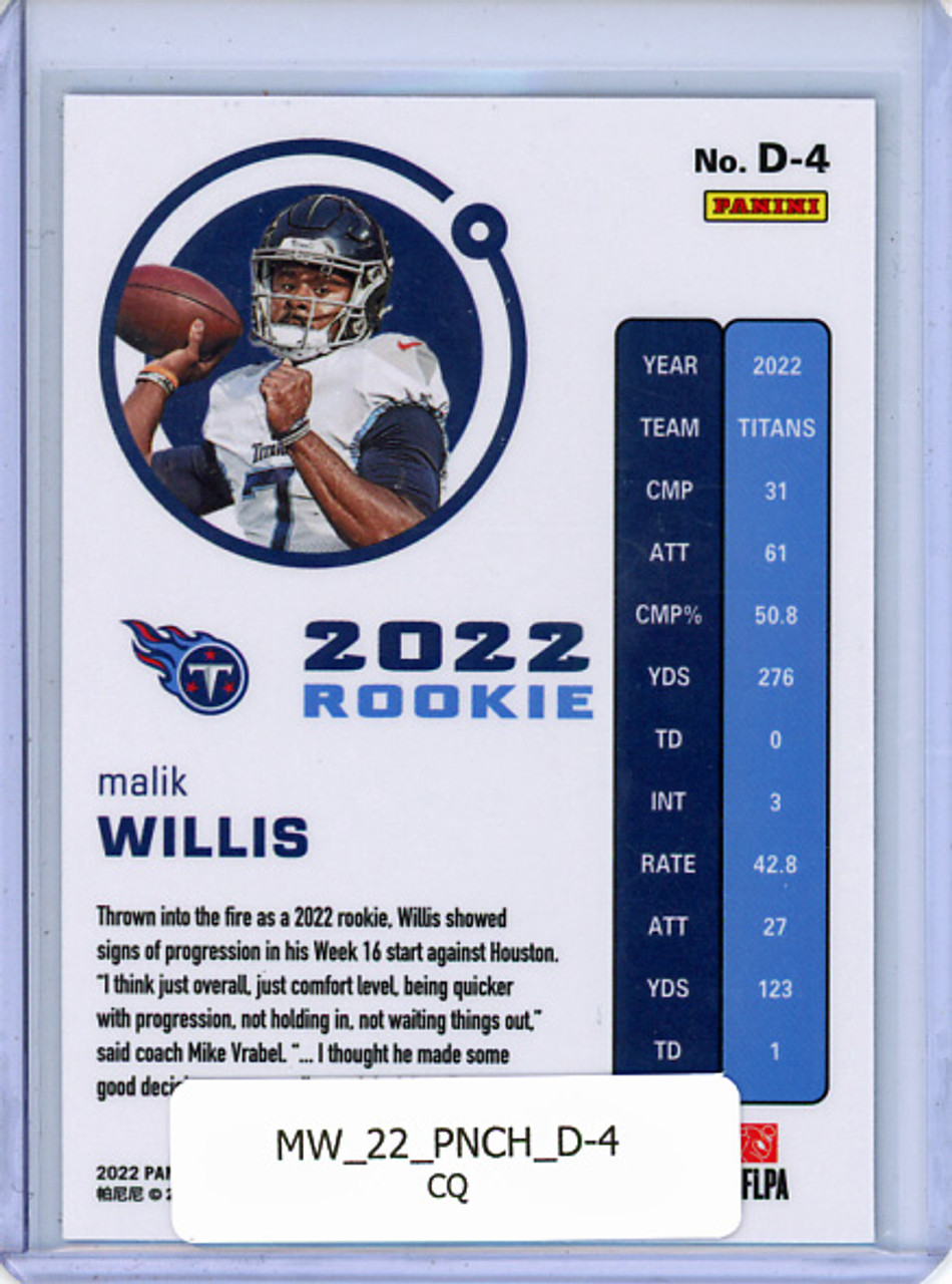 Malik Willis 2022 Chronicles, Dynagon #D-4 (CQ)